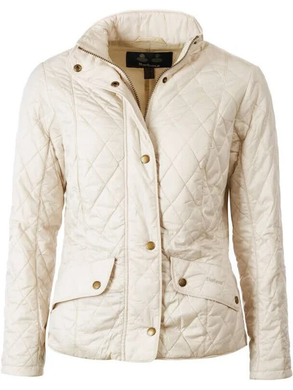 NEW, BARBOUR Women's Flyweight Cavalry Quilted Jacket in Ivory Sz 4 #SJ2672